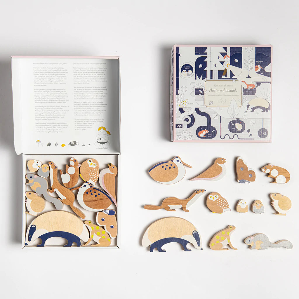 EPERFA- Nocturnal animals Set - Wooden toys